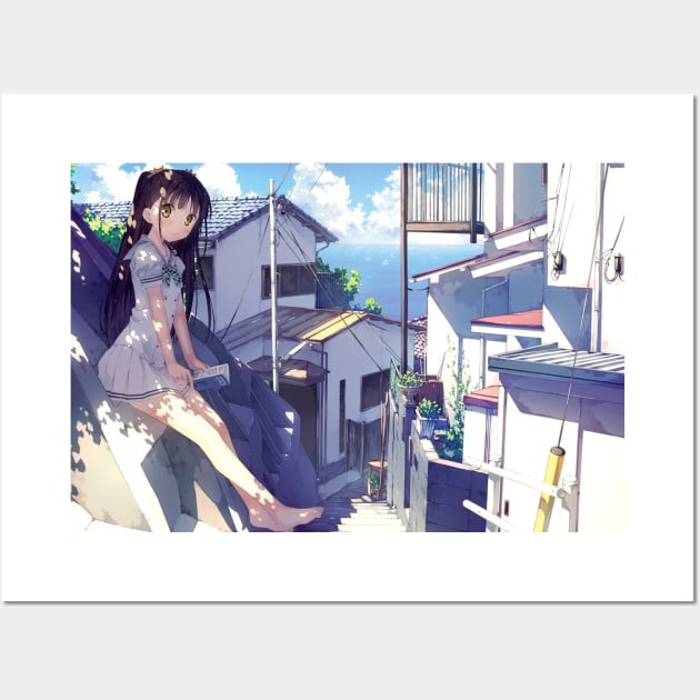 rooftop anime Wall Art by slims paradise